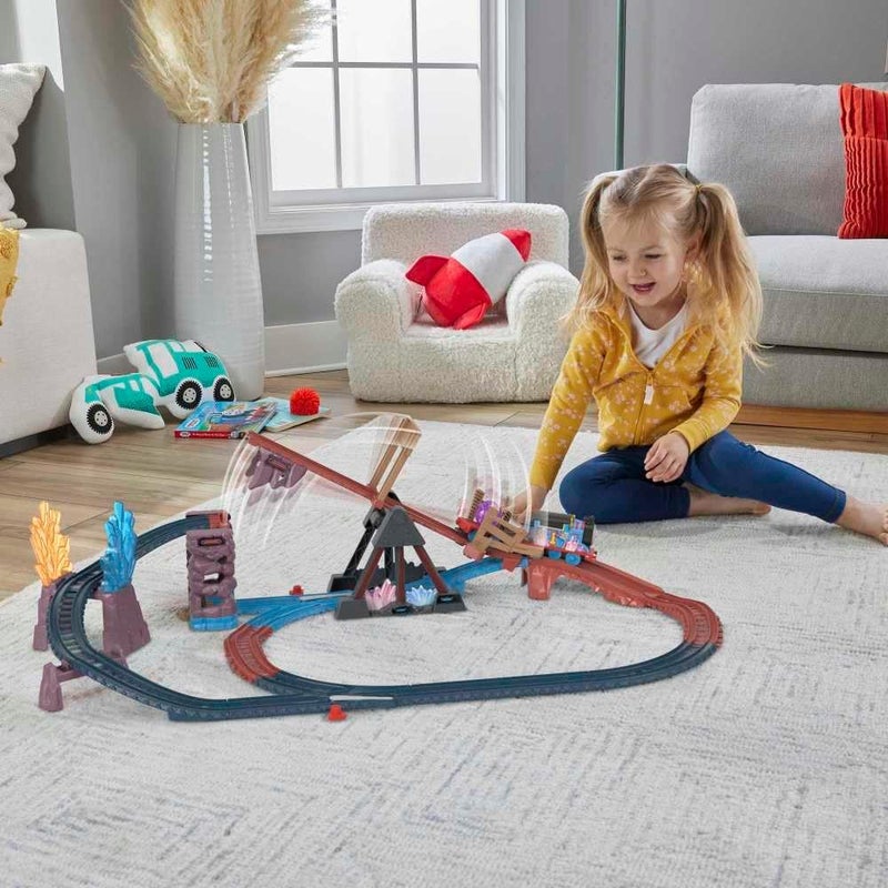 THOMAS & FRIENDS مجموعة مغامرات كهوف الكريستال من توماس وأصدقائه مع قطار توماس الكهربائي و8 أقدام من المسار - Image 2